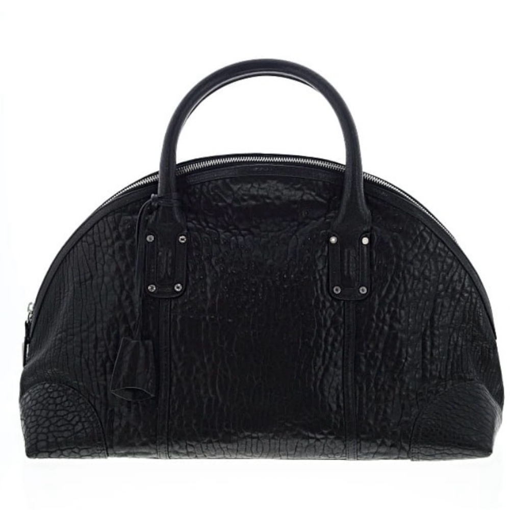 🔥BVLGARI🔥Black🔥 LEATHER 🔥CROCODILE Textured 🔥Satchel🔥
